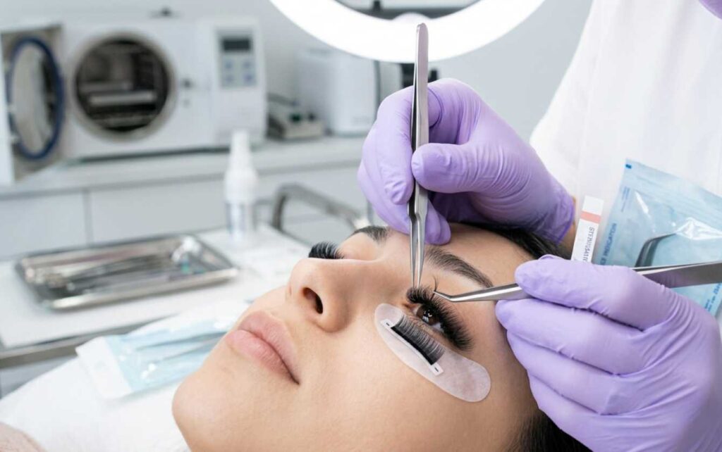 Using the case of safe Eyelash Extensions