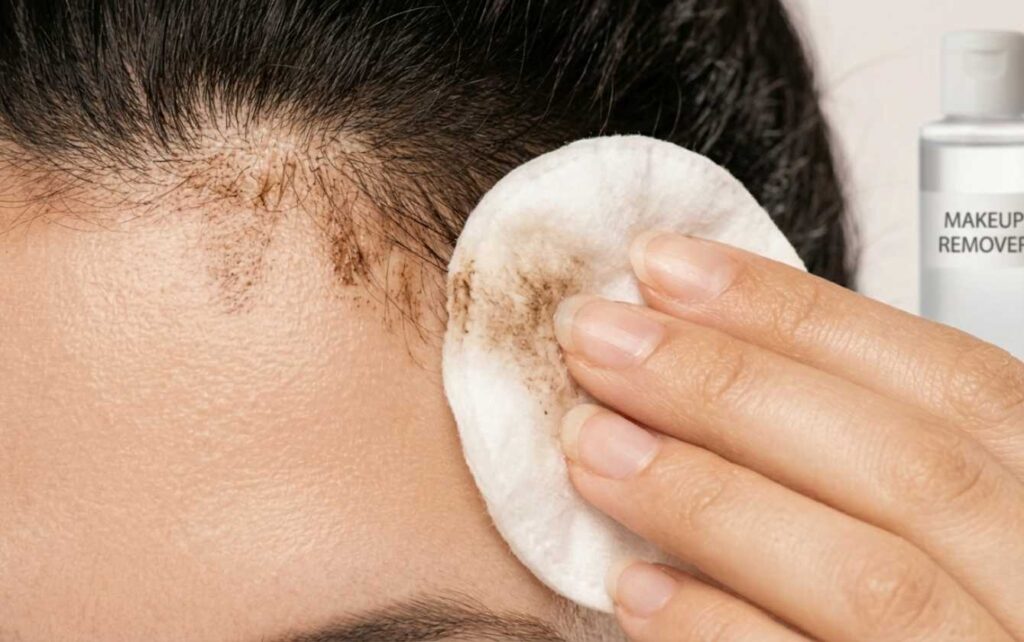 Remove Hair Color From Skin with makeup remover