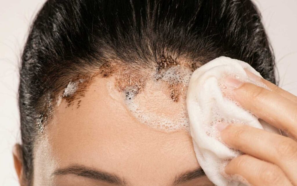 Remove Hair Color From Skin with soap andwarm water